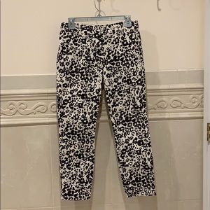 Ankle length jcrew animal print pants